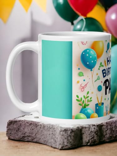 Image of Better Gift Flowers Happy Birthday Papa Customized Mug, Round Shaped Multicolor Themed Coffee Mugs, Mug for Gifting, Gifting Items for Family, Friends & Closed Ones