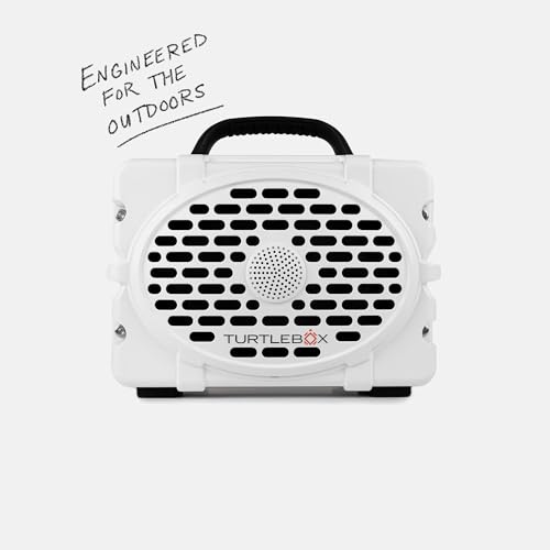 Image of Turtlebox Original Gen 3: Portable Outdoor Bluetooth Speaker - Ultra-Loud (120dB), Waterproof (IP67), Rugged, Impact-Resistant, 3-Day Battery | Party Mode: Unlimited Pairing Stereo, White /Blaze Orange