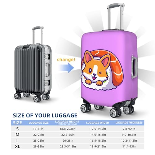 VOSERY Travel Luggage Cover - Corgi In Sushi Roll Washable Suitcase Covers Protector Fits 18-32 Inch Luggage4