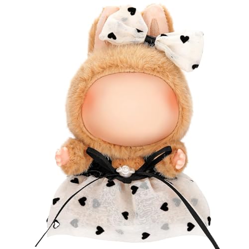 Adorable Chic Dress Set Fit For 17Cm Labub Dolls Fits Clothes Doll Clothes Accessories (No Doll) (Camellia Skirt Hairband)