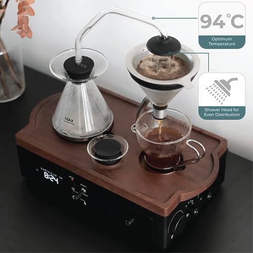 Coffee Alarm Clock Coffee Maker- Black Walnut