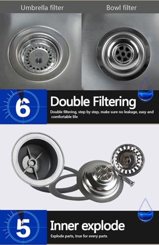 Colador para fregadero de acero inoxidable 4.5 pulgadas miniatura 5