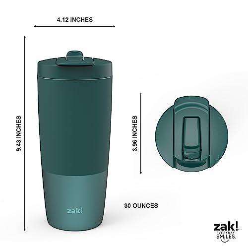 Image of Zak Designs zak! Sutton 2-in-1 Tumbler, Jade - 30 oz - Durable Stainless Steel - Double-Wall Vacuum Insulation & Leak-Proof Lid - BPA Free - Dishwasher Safe