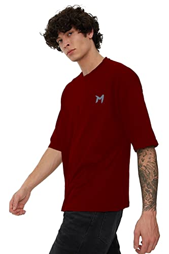 Image of Solid Baggy & Dropshoulder Oversized T-Shirt for Men
