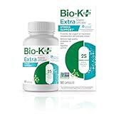 Bio K+ Extra Stress Support with Sensoril - Ashwagandha – Vegan Probiotics Supplement for Everyday Stress, Supports Sleep - 25 Billion CFU 3 Strains – 60 Capsules