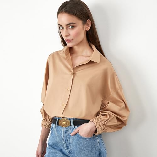 Image of Women's Fashion Classic Metal Buckle Leather Belt with Jeans Dress
