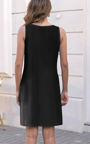 Image of Disamer Womens Summer Dress 2026 Casual Button Down V Neck Sleeveless Boho Floral Beach Sundresses Vacation A-Line Dresses