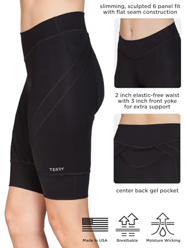 Terry Bike Shorts Women Padded, Euro Shorts High Waisted Compression Cycling Shorts for Women with Padding Endurance Riding4