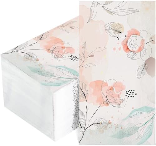 100 Pcs Watercolor Floral...