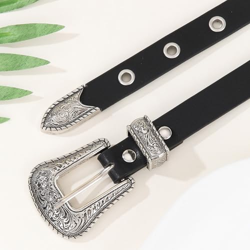 Waist Belt, Fashion Rhinestones Belt Unisex PU Leather Belt Adjustable Waist Belt Punk Studs Accessory for Jeans4