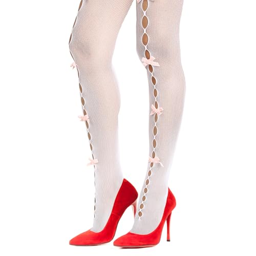 Image of Benefeet Sox Fishnet Stockings or Women High Waist White Fishnet Tights Party Pantyhose Cosplay Costume Tights