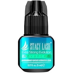 STACY LASH Extra Strong Evolution Advanced Eyelash Extension Glue (0.17fl.oz/5ml)/ 1Sec Dry /6Weeks Retention/Black Adhesive/Lash Tech Supplies