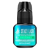STACY LASH Extra Strong Evolution Advanced Eyelash Extension Glue (0.17fl.oz/5ml)/ 1Sec Dry /6Weeks Retention/Black Adhesive/Professional Supplies