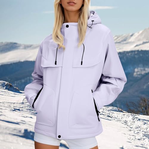 Chaqueta de mujer con cremallera ajustable y capucha impermeable cortavientos 2
