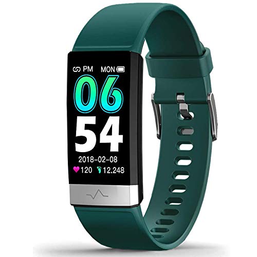 MorePro Heart Rate Monitor Blood Pressure Fitness Activity Tracker with Low O2 Reminder, IP68 Waterproof Smart Watch with HRV Sleep Health Monitor Smartwatch for Android iOS Phones (Green)