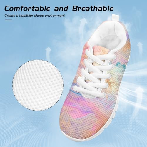 MARSVOVO Summer Lace Up Sneakers for Girls Outdoor Comfortable Running Shoes Non Slip Daily Versatile Athletic Footwear4
