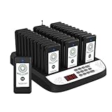 PANDAAR Queue Wireless Calling System,Restaurant Pager System 30 Buzzers with Vibration, Flashing and Buzzer,1640ft Long Range Pagers for Restaurants Food Truck Church Nursery Cafe Bar