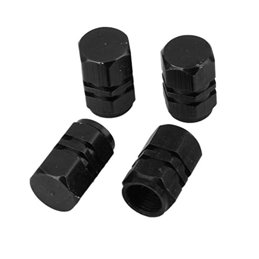 CABLEPELADO Tapon de Aluminio para Valvula de neumatico (4uds) (Negro)