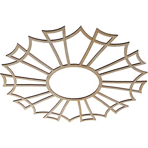 Image of Ekena Millwork 30 inchOD x 10 1 /2 inchID x 1 /4 inchT Augustus Wood Fretwork Pierced Ceiling Medallion, Hickory