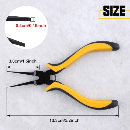 Image of 5 Inch Flat Nose Pliers Smooth Jaw, Jewelry Beading Pliers Thin Flat Nose for Jewelry Making, Handcraft Making, PCB Board Repairing