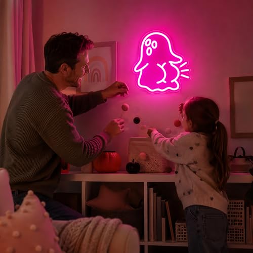 Image of Ghost Neon Sign, Neon Signs for Wall Decor LED Signs Neon Light