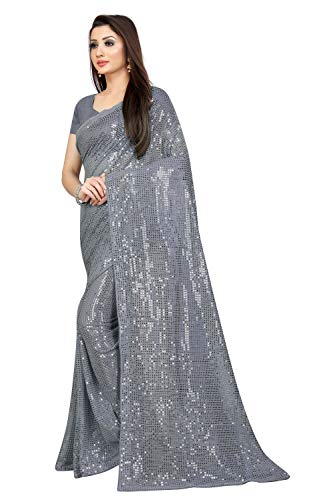 Florely grey georgette navratri saree – image 3