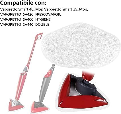 Miniatura 4 de 5 paños lavables para Polti Vaporetto SV440_Double SV400, almohadillas para enchufes de trapeador Polti Vaporetto Smart 100_B, limpiador de