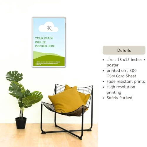 Image of CANVARTIK Custom Photo Poster Print - 12x18 inch High-Resolution Personalized Wall Art | 300 GSM Card Sheet, Fade-Resistant & Durable, Unframed Picture Print Gift