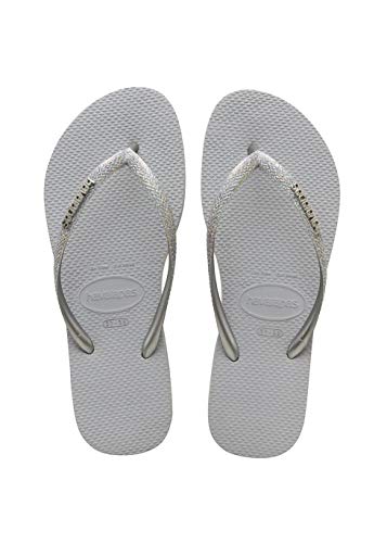Chinelo Slim Glitter, Havaianas, Meninas, Cinza Gelo, 29/30