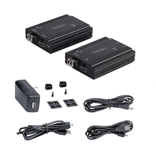Image of StarTech 4K 60Hz HDMI KVM Extender Over Fiber, SFP+ Kit, 300m, TAA