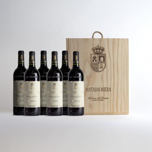 Matarromera Reserva Vino Tinto D.O. Ribera del Duero – 100% Tempranillo, Caja de Madera 6 Botellas 75 cl