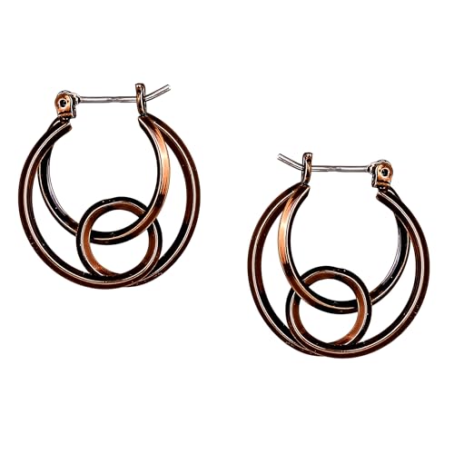 Estele Chocolate Brown Plated Knotted Loop Designer Metallic Hoop Earrings for Women (B0CXXQH6HS) Amazon Price History, Amazon Price Tracker