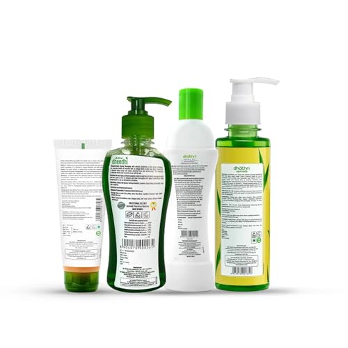 Image of Dhathri Daily Essentials Combo | A combo with hair care oil, shampoo with conditioner, herbal face wash and an organic body wash