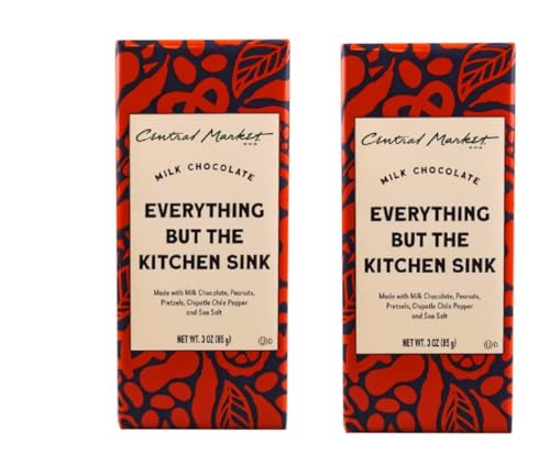 H-E-B Central Market Chocolate Bars 3oz - 2 bars (Milk Chocolate Everything But The Kitchen Sink)