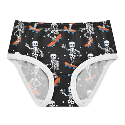 Joisal Cool Playful Skeleton Black Cute Panties Girl Toddlers Underwear Floral Cotton Pattern Briefs Kids Undies 2t