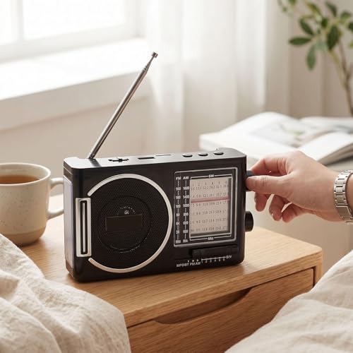 Radio portátil Bluetooth AM FM SW con carga solar y linterna miniatura 2