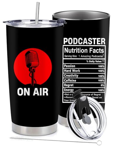 BSHELLOE Podcast Gifts - Funny Gifts for Podcasters - Stainless Steel Vacuum Insulated...