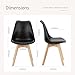 Sweetcrispy Dining Chairs Set of 4, Kitchen Room PU Leather Mid Century Modern Chairs, Upholstered Dining Chair with Wood Legs for Home Kitchen, Black