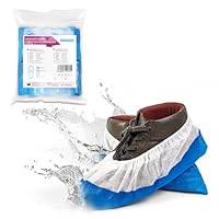 50x ARNOMED® Schuhüberzieher Mehrweg [WASSERDICHT], Galoschen, Schuh Überzieher Mehrweg, Starke Überschuhe Latexfrei, Einheitsgröße Wasser, und Staubdicht, Extra Starkem CPE+PP Material