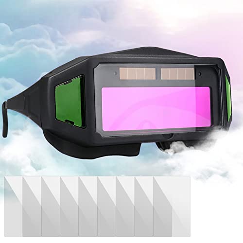 Marstey Auto Darkening Welding Goggles, Solar Power LCD Welding Mask Glasses Helmet Welder Gas Mask Eye Protection, Gas Welding Plasma MIG TIG ARC Welder Protector Tools