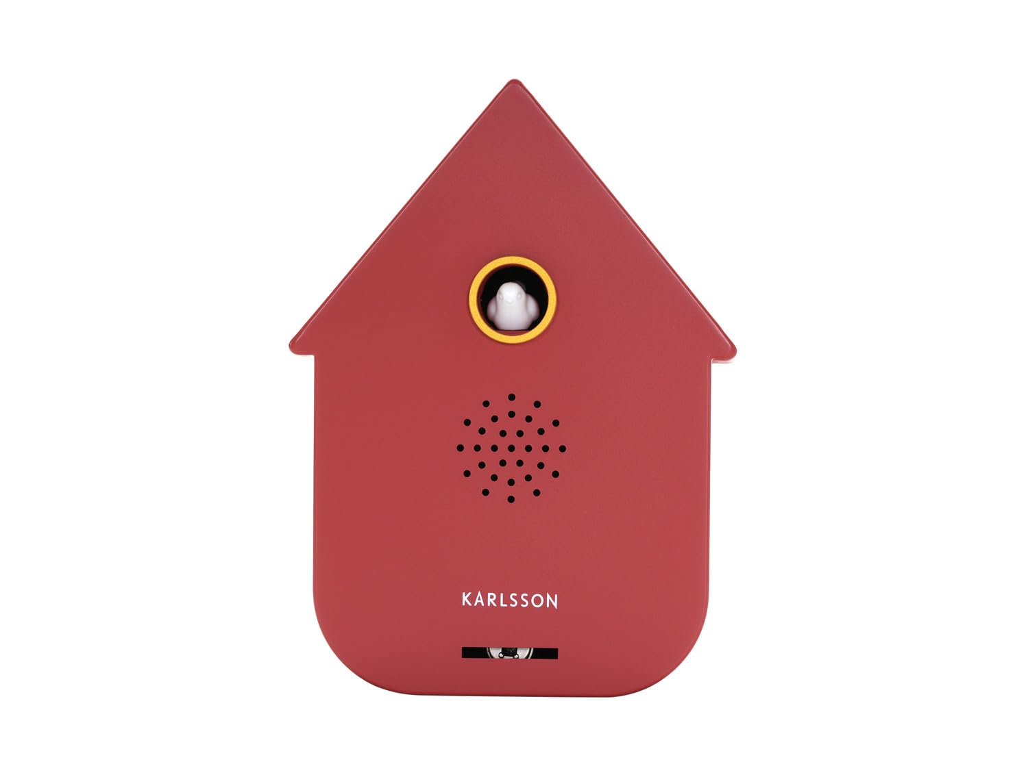 Karlsson Modern Cuckoo Sound Box - Motion Sensor Bird Sound Box - Contemporary House Design - Adjustable Volume - Novelty Home Décor – 11.5 cm (Red Ochre)