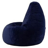 Icon Dalton Sitzsack Cord mit Füllung, Blau – Ansicht 6