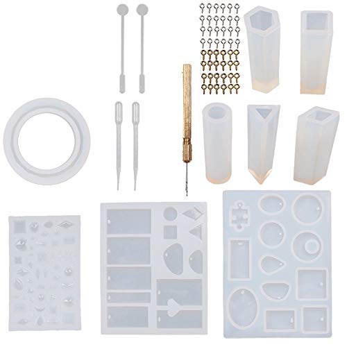 OMAS 62 Piezas Moldes de Resina de Silicona Pulsera de Cristal de Molde de epoxy