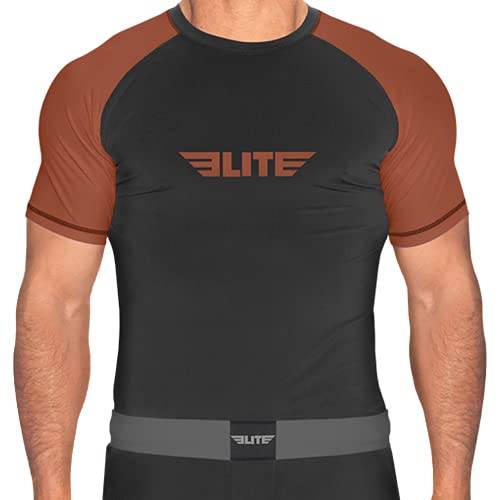 Elite Sports Jiu Jitsu BJJ Rash Guards Mens BJJ No GI MMA Ranked Short Sleeve Compression Base Layer Rash Guard product thumbnail 14