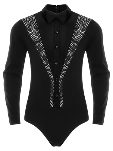 Chemise de danse homme strass brillant style smoking chic - 3