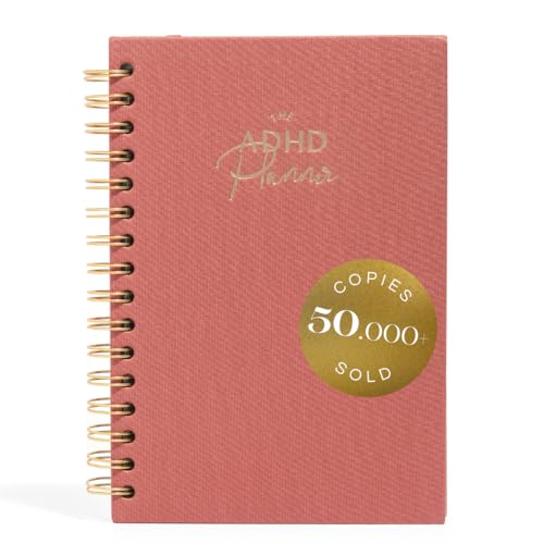 The ADHD Planner - Undated Daily Weekly Schedule Organizer Journal for Disorganized People - Habit Tracker Record Emotions & Mood - Academic Goals - Structure & Focus for Adults Brains (Spiral) (Red)