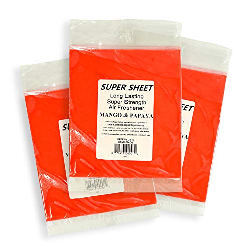 Image of Super Sheet Large (8 inchx7 inch) Under Seat Car Air Freshener, 3-PACK (Mango and Papaya)