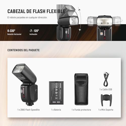 Ficha técnica NEEWER Z880-S 2.4G 76Ws TTL Flash Speedlite para Sony Cámara UI Actualizada Lámpara Modelado Ajustable TTL M Interruptor Rápido Tecla TCM 1/8000s HSS 7.2V 3000mAh Batería 600 Flash Potencia Completa - Fernando Cortés Ficha técnica NEEWER Z880-S 2.4G 76Ws TTL Flash Speedlite para Sony Cámara UI Actualizada Lámpara Modelado Ajustable TTL M Interruptor Rápido Tecla TCM 1/8000s HSS 7.2V 3000mAh Batería 600 Flash Potencia Completa - Fernando Cortés