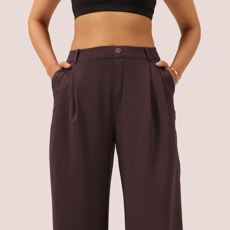 Image of BlissClub Womens Cloud Korean Pants, High-Rise fit, Wide-Leg Silhouette, Soft-Handfeel, All-Day Comfort, Citywear