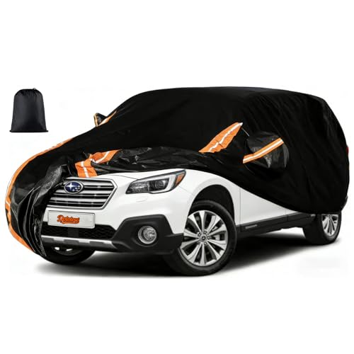 Image of 8 Layer Car Cover Custom Fit for Subaru Outback 2009-2025, All Weather Waterproof Outdoor Full SUV Cover, Lab-Verified Snow /Rain /UV Protection with Zipper Door and Storage Bag